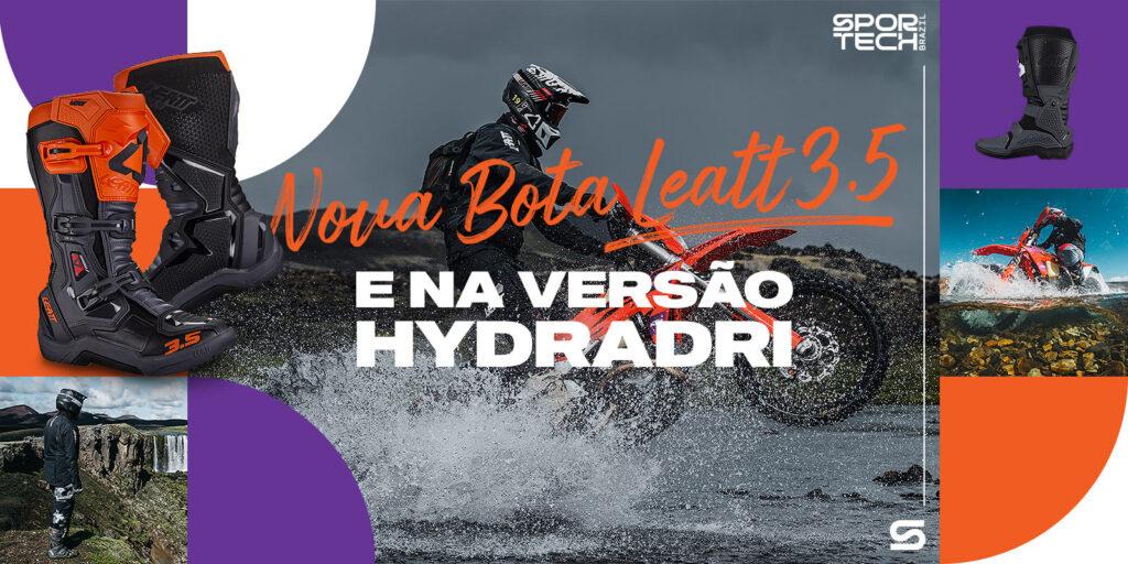 Descubra a Nova Bota Leatt 3.5, disponível nas versões Normal e HydraDri, projetada para máximo conforto, proteção e desempenho!